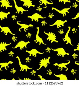 Cute kids dinosaurs pattern for girls and boys. Colorful dinosaurs on the abstract grunge background.. The dinosaurs pattern is made in neon colors. Urban pattern. backdrop for textile and fabric. - Powered by Shutterstock