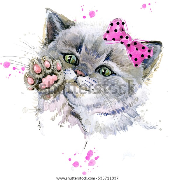 可愛い子猫 水彩猫イラスト のイラスト素材