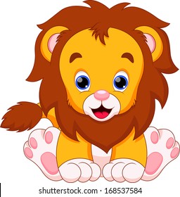 Cute Lion Babies Cartoon Stock Illustration 168537584