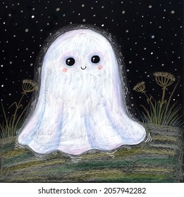 cute little ghost in the dark