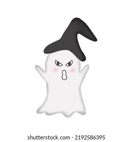 Cute little ghost and witch hat for Halloween night party 
