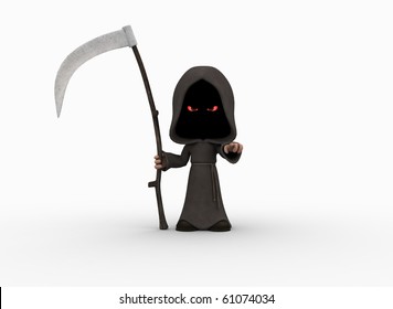 Cute Little Grim Reaper Character