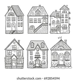 Hand Drawn Set Sketched Typical Country Stock Vector (Royalty Free ...