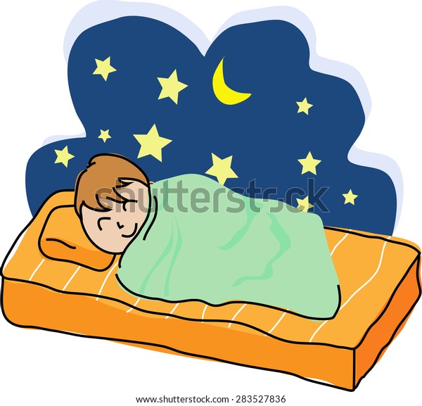 Cute Little Kid Sleeping Stock Illustration 283527836