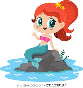 Cute Little Mermaid Girl