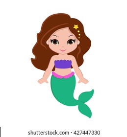 Cute Little Mermaid Raster Copy Stock Illustration 427447330 | Shutterstock