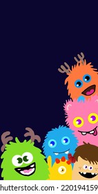 Cute Little Monsters Doodle Wallpaper