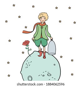 Cute Little Prince Rose Stock Illustration 1884062596 | Shutterstock