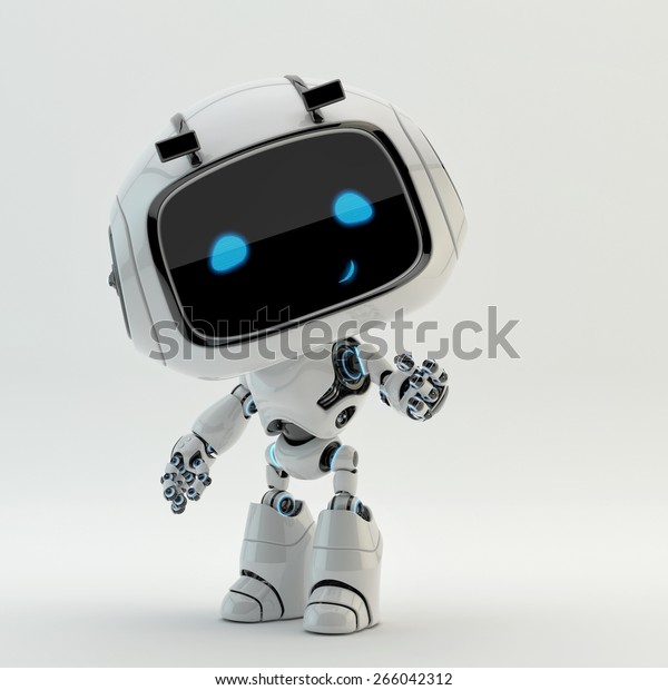 かわいい小さなロボットキャラクター のイラスト素材