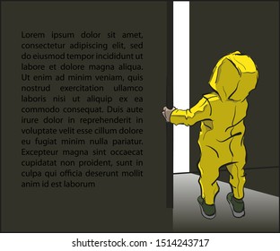 Cartoon Kid Opening Door Stock Illustrations Images Vectors