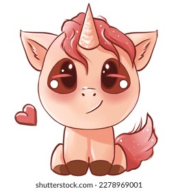 cute little unicorn heart love - Powered by Shutterstock