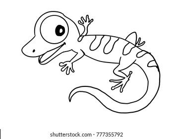 Cute Lizard Cartoon Drawing Illustration Stock Illustration 777355792 ...