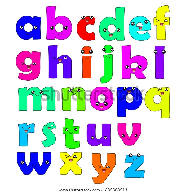 Cute Lowercase Letters Letters Childrens Play Stock Illustration ...