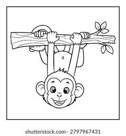 A cute monkey is