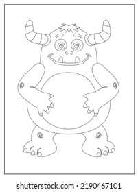 Cute Monster Coloring Pages Kids Stock Illustration 2190467101 ...