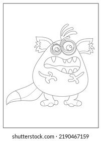 Cute Monster Coloring Pages Kids Stock Illustration 2190467159 ...