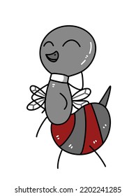 Cute Mosquito Cartoon On White Background