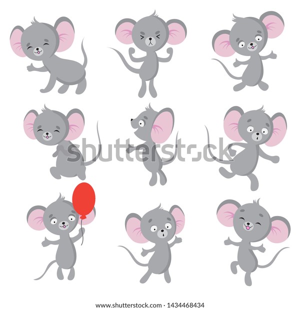 Cute Mouse Cartoon Mice House Isolated Stock Illustration 1434468434 ...