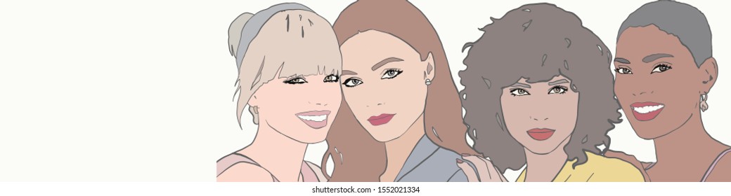 Cute multi ethnic women. Fashion girls - Powered by Shutterstock