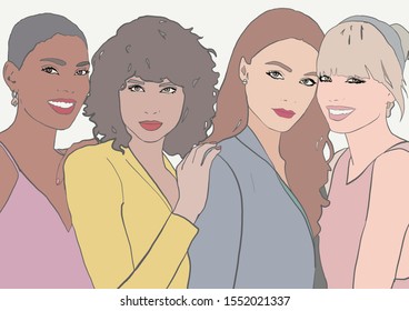 Cute multi ethnic women. Fashion girls - Powered by Shutterstock