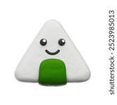 Cute Onigiri 3D Illustration Isolated White Background