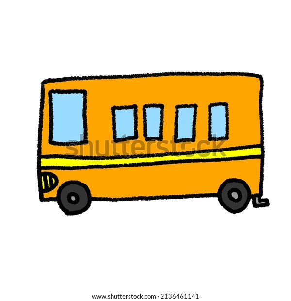 A cute orange bus\
running
