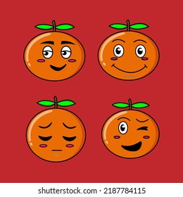 Cute Orange Fruit Emoticon Is A Funny Emoji In The Form Of An Orange Which Is Suitable For Use As Emoticons And Stickers, Suitable For Daily Needs And Educational Needs