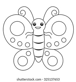 Cute Outlined Butterfly Printable Graphic For Pre School Kids Coloring Book Pages