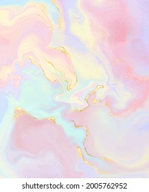 Cute pastel gold marble colourful background.