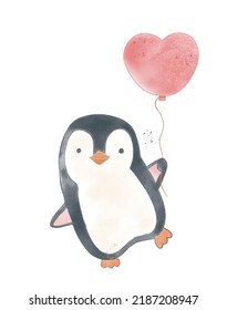 Cute Penguin Love Happy Balloon
