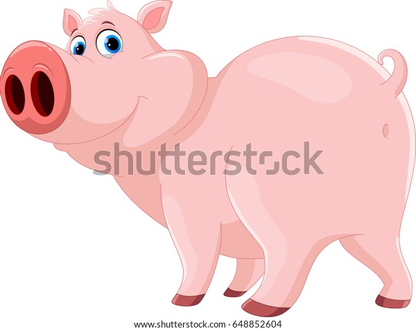 Cute Pig Cartoon Stock Illustration 648852604