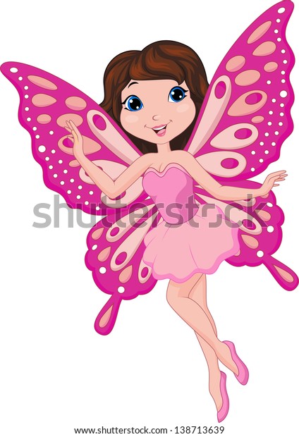 Cute Pink Fairy Cartoon のイラスト素材