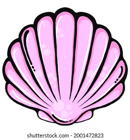 Cute Pink Sea Shell Clipart Stock Illustration 2001472823 | Shutterstock