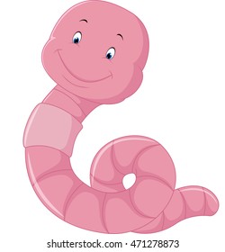 Cute Pink Worm Cartoon Stock Illustration 471278873 | Shutterstock