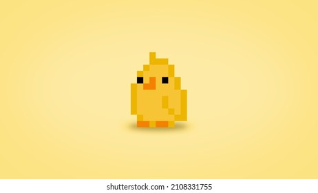 Cute Pixel 8 Bit Chick Background - High Res 4k Wallpaper