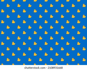 Cute Pixel 8 Bit Rubber Ducky Background - High Res Seamless Pattern