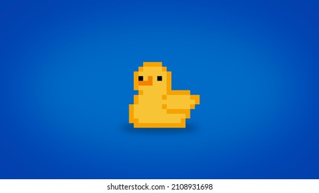 Cute Pixel 8 Bit Rubber Ducky Background - High Res 4k Wallpaper