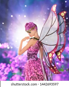 Cute Pixie In Fantasyland,3d Illustration