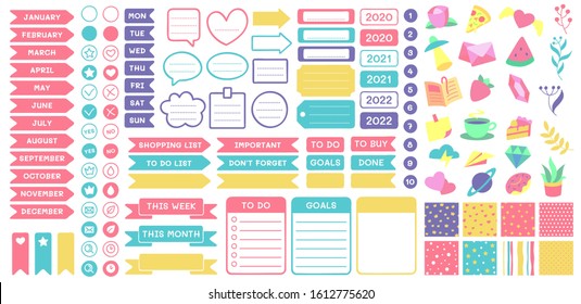 cute planner stickers organizer tags color stock vector royalty free 1542507848 shutterstock