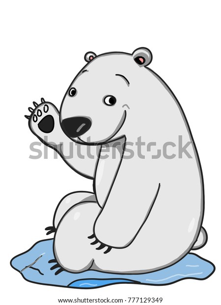 Cute Polar Bear Drawing Illustration Cartoon Stock Illustration ...