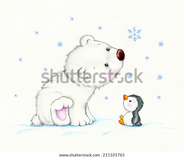 Eisbar Und Pinguin Stockillustration