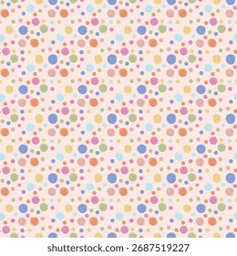 Cute polka dot pattern seamless. Design for wrapping, clothing, pillowcase, tablecloth.