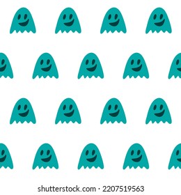 Cute Poltergeist Ghost Boo Seamless Pattern For Halloween Design