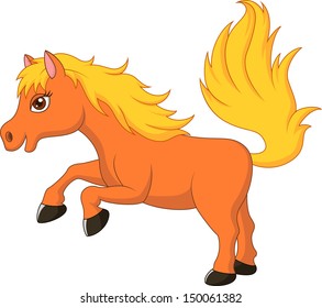 Cute Pony Horse Cartoon Stock Illustration 150061382