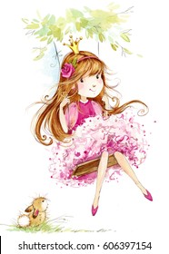 かわいいお姫様 女の子の水の色のイラスト のイラスト素材 Shutterstock