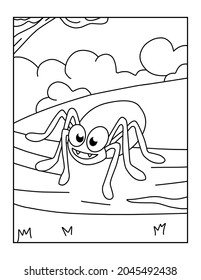 Cute Printable Spider Coloring Pages Kids Stock Illustration 2045492438 ...