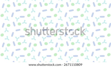Cute Probiotic Bacteria Pattern Wallpaper 16:9, Seamless Illustration