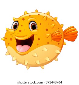 Cute Puffer Fish Cartoon Stock Illustration 391448764