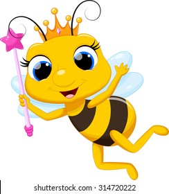 Cute Queen Bee Cartoon