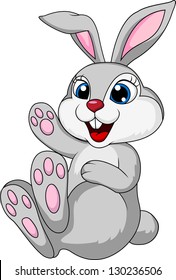 Cute Rabbit Cartoon Sitting Stock Illustration 130236506 | Shutterstock